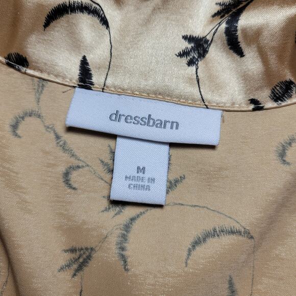 Dressbarn Satin Gold and Black Button Up Blouse, M - Picture 4 of 9